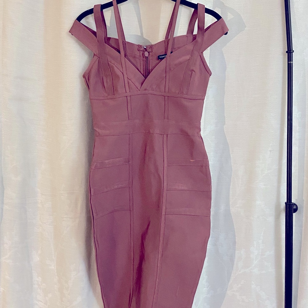 Mauve Bandage Midi Dress